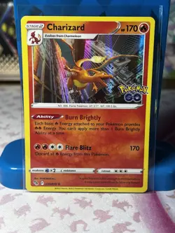 Pokemon Go Charizard TCG 010/078 Holo Rare Card (2022) NM Condition - Image 1