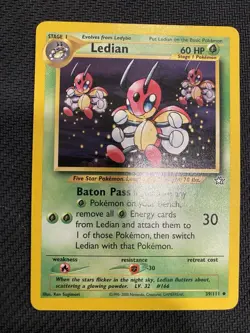 Pokémon TCG Ledian Neo Genesis Unlimited Uncommon Card 39/111 Regular - Image 1