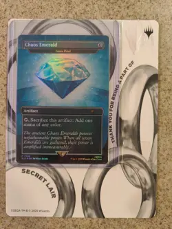 MTG Sonic x Secret Lair Chaos Emerald (Lotus Petal) Blue 7036 Mythic Foil - NM - Image 1