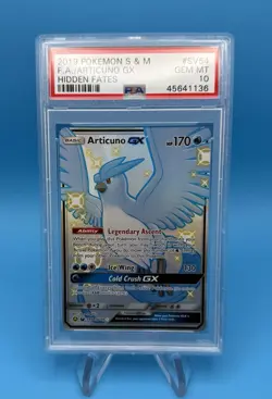 2019 Pokemon Sun & Moon Hidden Fates Shiny Vault Articuno GX #SV54 PSA 10 - Image 1