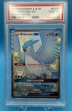 2019 Pokemon Sun & Moon Hidden Fates Shiny Vault Articuno GX #SV54 PSA 10 - Image 5