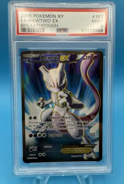 2015 Pokemon XY Breakthrough Mewtwo EX #157 Full Art PSA 9 MINT 157/162 - Image 5