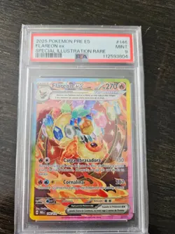 2025 POKEMON PRISMATIC EVOLUTION SPANISH SIR FLAREON EX PSA 9 146/131 - Image 1