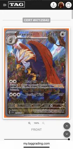 2024 Pokemon S&V Surging Sparks - Braviary 214/191 IR  - TAG 10 - PSA Card - Image 5