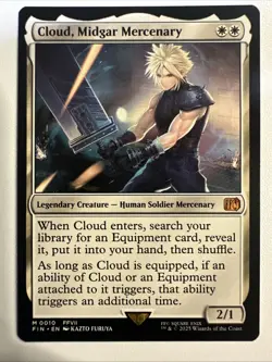 Cloud, Midgar Mercenary MTG Final Fantasy Regular Mythic 0010 (NM) - Image 1