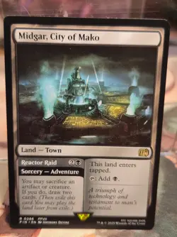 R 0286 Midgar, City of Mako NM Rare FFVII Final Fantasy MTG Card Land Town - Image 1