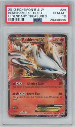 RESHIRAM EX Holo Legendary Treasures Pokemon Black White 2013 PSA 10 GEM POP 10 - Image 1