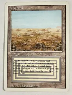 Magic the Gathering Scrubland Revised Edition Dual Land Rare Card - Image 1