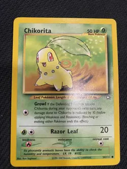 Pokémon Chikorita TCG Neo Genesis Card 54 Unlimited Common - Image 1