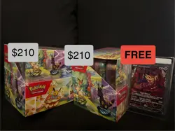 🔥CHEAP! LOT OF 2🔥 Pokemon Prismatic Evolutions Mini Tin DISPLAYS! + BONUS CARD - Image 1
