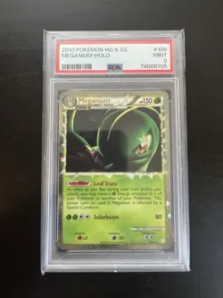 Meganium 109/123 Holo Rare Heartgold Soulsilver Pokemon Card PSA 9 - Image 1