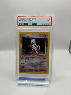 PokÃ©mon TCG Mewtwo Base Set Holo Rare Card 10/102 Vintage PSA 7 - Image 1