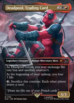 Deadpool Trading Card NM / M Secret Lair Borderless Rainbow Foil Near Mint - Image 1
