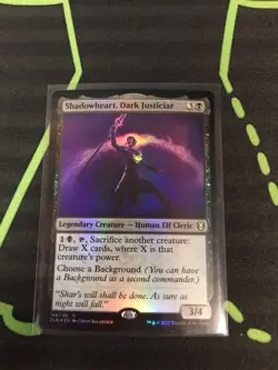 MTG Magic The Gathering Shadowheart, Dark Justiciar Foil CLB DnD Commander  - Image 1