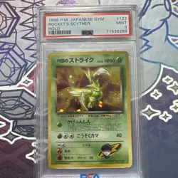 Pokemon Card PSA 9 ROCKET's SCYTHER Holo Rare #123 Japanese Gym Heroes - Image 1