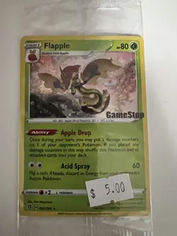 Pokemon: Rebal Clash - Flapple 022/192 - GameStop Stamp Promo Holo Rare SEALED - Image 1