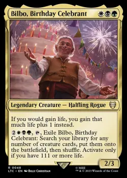 Bilbo, Birthday Celebrant Commander: the Lord of the Rings (LTR) #48 MTG Magic - Image 2