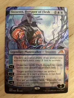 MTG Tezzeret Betrayer of Flesh Borderless FOIL Kamigawa Neon Dynasty NM/M 304 - Image 1