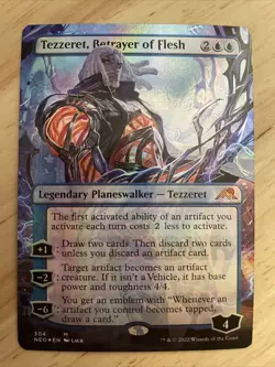 MTG Tezzeret Betrayer of Flesh Borderless FOIL Kamigawa Neon Dynasty NM/M 304 - Image 2