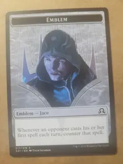 JACE, UNRAVELER OF SECRETS EMBLEM MTG Mgic LP Shadows Over Innistrad SOI 017/018 - Image 1