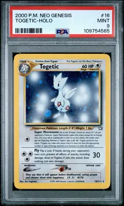 PSA 9 Togetic 16/111 HOLO Neo Genesis WOTC 2000 Pokemon Card MINT - Image 1