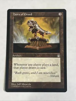 MTG - Horn Of Greed (Stronghold) - Near Mint, Never Played - Image 1