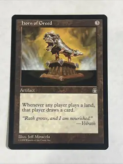 MTG - Horn Of Greed (Stronghold) - Near Mint, Never Played - Image 3