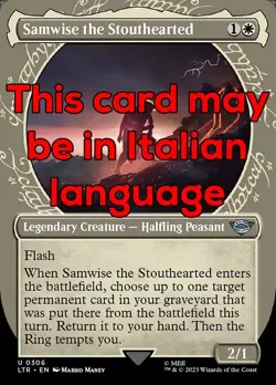 MTG SAMWISE THE STOUTHEARTED 306 FOIL EXC SAMWISE FROM THE INTREPID HEART LTR X IT - Image 1