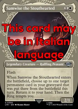 MTG SAMWISE THE STOUTHEARTED 306 FOIL EXC SAMWISE FROM THE INTREPID HEART LTR X IT - Image 2