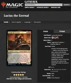 2022 MTG Magic the Gathering Warhammer 40000 Surge Foil #130 Lucius the Eternal - Image 3