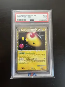 Ampharos 105/123 Holo Rare Heartgold Soulsilver Pokemon Card PSA 9 - Image 1