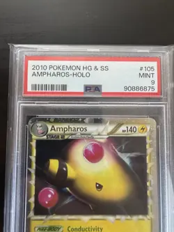 Ampharos 105/123 Holo Rare Heartgold Soulsilver Pokemon Card PSA 9 - Image 2