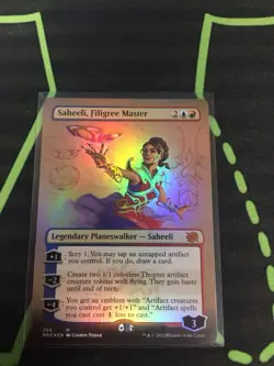 MTG Magic The Gathering Saheeli, Filigree Master Foil Borderless Planeswalker - Image 2