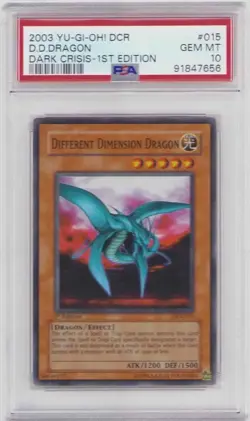 DIFFERENT DIMENSION DRAGON YUGIOH 1ST EDITION HOLO #DCR-015 GEM MINT 10  2003 - Image 1