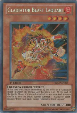 Yugioh! MP Gladiator Beast Laquari - RYMP-EN096 - Secret Rare - 1st Edition Mode - Image 1