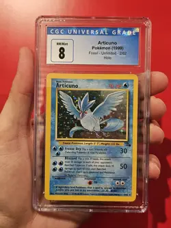 CGC 8 Articuno 1999 Fossil 2/62 Holo Pokemon Card psa - Image 1