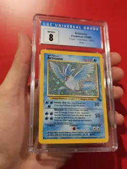 CGC 8 Articuno 1999 Fossil 2/62 Holo Pokemon Card psa - Image 2