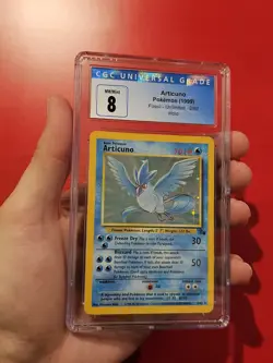 CGC 8 Articuno 1999 Fossil 2/62 Holo Pokemon Card psa - Image 5