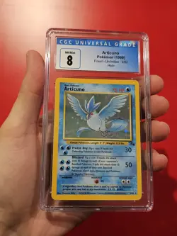 CGC 8 Articuno 1999 Fossil 2/62 Holo Pokemon Card psa - Image 9