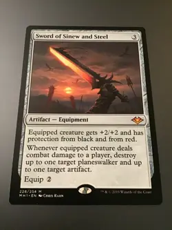 MTG Modern Horizons #228 Sword of Sinew and Steel NM - Image 1
