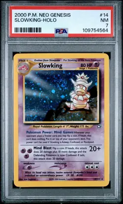 PSA 7 Slowking 14/111 HOLO Neo Genesis WOTC 2000 Pokemon Card NM - Image 1