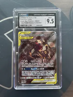 CGC 9.5 MINT Umbreon Darkrai GX BLACK STAR PROMO SM241 TAG TEAM Pokemon Card - Image 1