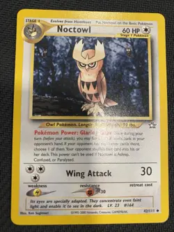 Pokémon TCG Noctowl Neo Genesis Card 42/111 Unlimited Uncommon - Image 1