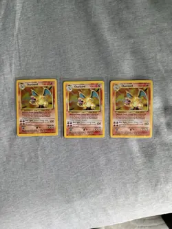 Pokémon TCG Charizard Base Set 4/102 Unlimited Holo Rare Card Ungraded MP-HP Lot - Image 1