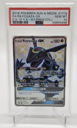2018 Pokemon Hidden Fates Premium Collection Rayquaza GX FA Psa 10 GEM MINT - Image 1