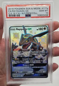 2018 Pokemon Hidden Fates Premium Collection Rayquaza GX FA Psa 10 GEM MINT - Image 3