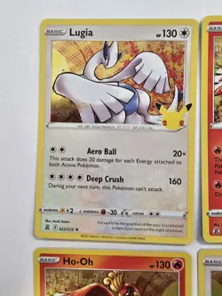 Celebrations Ho-Oh x3 & Lugia x3 Holo Rare 25th Anniversary Pokemon Card Lot - Image 2