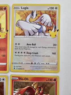 Celebrations Ho-Oh x3 & Lugia x3 Holo Rare 25th Anniversary Pokemon Card Lot - Image 3