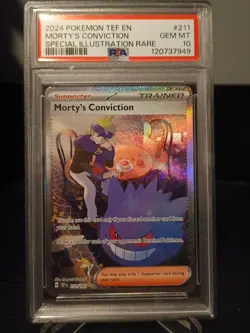 Pokemon TCG Morty's Conviction 211/162 TEF Special Illustration Rare PSA 10 - Image 1