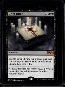 Grim Tutor MTG ,Core Set 2021, M21, Mythic Rare Black Sorcery NM - Image 1